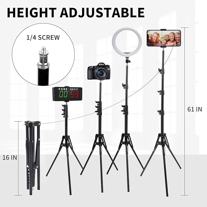 Samshow LED Electronic Scoreboard Digital Score Keeper with Remote & Tripod, Basketball Scoreboard with Shot Clock & Timer & 12/24h Real Time for Football/Corn Hole/ping Pong/Table Tennis