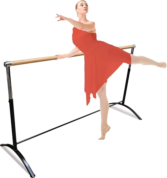 Ballet Barre Portable for Home or Studio, Height Adjustable Bar for Stretch, Pilates, Dance or Active Workouts, Single or Double Bar, Kids and Adults