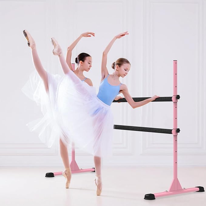 Dolibest Freestanding Ballet Bar, Height Adjustable Ballet Bar, Heavy Duty Dance Bar, with Non-Slip Rubber Pads, Enhanced Stability, Dance/Yoga/Fitness Stretching Bar, Ideal for Kids and Adults