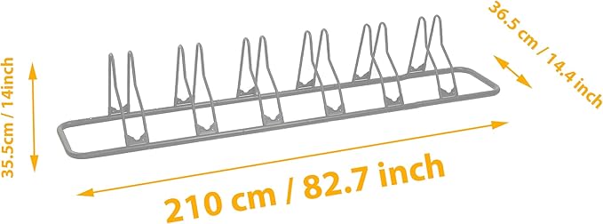CyclingDeal Bike Rack Floor Parking Bike Stand for up to 6 Bicycles | Indoor, Home & Garage Storage Rack | Stable & Secure Bicycle Stand w/Tire Grooves Up to 29", Holding Plates & Custom Spacing