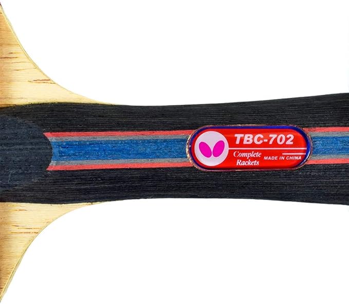 Butterfly B702FL Shakehand Table Tennis Racket | China Series | Powerful Carbon Blade and Rubber Combination with Racket Case | Recommended for Intermediate Level Players