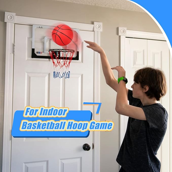 6" Indoor Small Sport Basketball for Kids Adults, Toddler 6 Inch Little Ball for Over Door Mini Basketball Hoop, Replacement Ball, Silence Rubber Basketball for Outdoor Beach Pool Hoop 3PCS with Pump