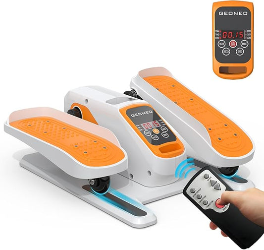 Under Desk Elliptical Machine, Electric Ellipse Leg Exerciser for Senior, Quiet and Compact Electric Seated Pedal for Home with Display Monitor, Remote Control and 12 Adjustable Speeds