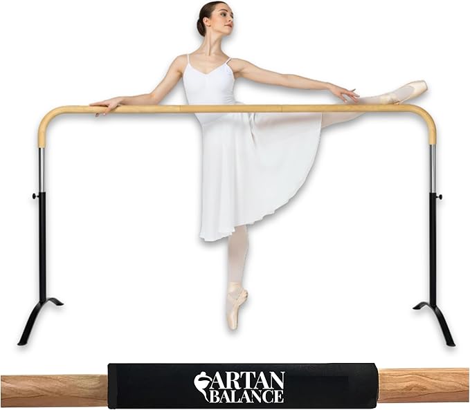 Ballet Barre Portable for Home or Studio, Height Adjustable Bar for Stretch, Pilates, Dance or Active Workouts, Single or Double Bar, Kids and Adults