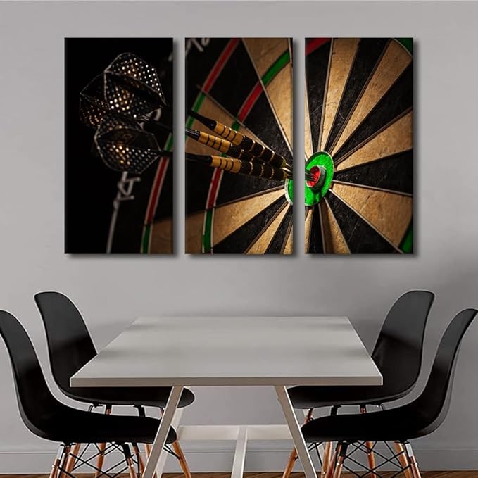 Modern Wall Art Success Hitting Target Aim Wall Art for Bedroom Positive Office Canvas Art Wall Decor Bullseye Pictures for Living Room Artwork Paintings Giclee Framed Ready to Hang, 40"Wx60"H