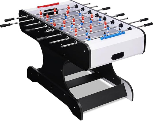 Foosball Table, 58inch Competition Soccer Table Game w/ 2 Balls for Adult Kids Youth, Heavy-Duty Arcade Table Soccer for Home, Game Room