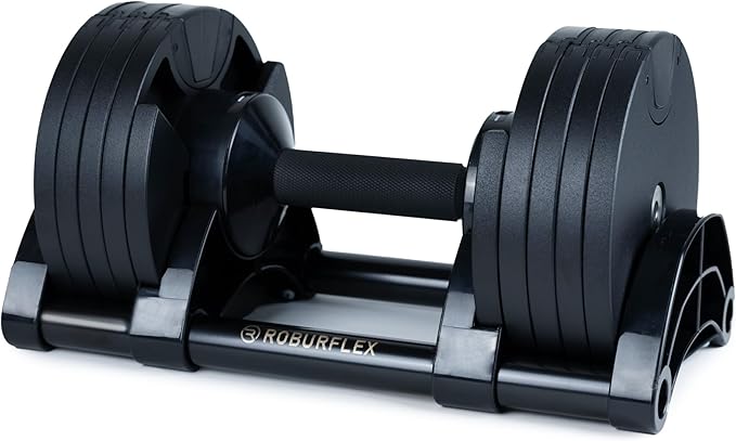 BUNDLE DEAL - Two Adjustable Dumbbells (40LB Black) + Dumbbell Stand + Adjustable Bench (4 items)