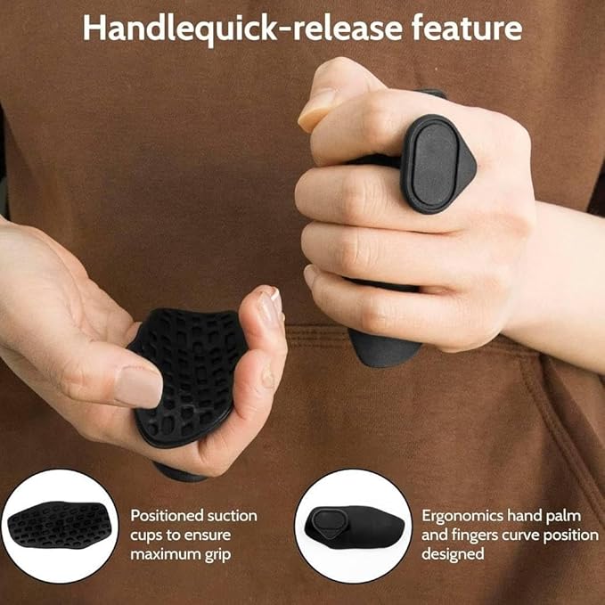 Anti-Slip Workout Grips - Weight Lifting Grips | 1 Pair Gym Hand Grip | Rubber Gym Grips | Silicone Dumbbell Bar Handle Grips | Ergonomic Palm Protection Gloves | Fingerless Workout Gloves for Adults