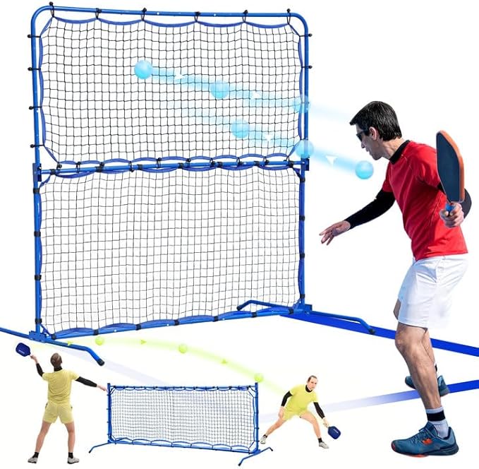 Pickleball Practice Rebounder Net for Dink Volley Solo Training Equipment, 7.9FT or 6FT 2in1 Mini Pickleball Net Portable Trainer for Outdoor Driveway Backyard Indoor Garage, Easy Setup & Storage