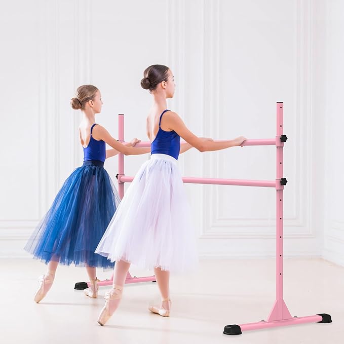 Dolibest Freestanding Ballet Bar, Height Adjustable Ballet Bar, Heavy Duty Dance Bar, with Non-Slip Rubber Pads, Enhanced Stability, Dance/Yoga/Fitness Stretching Bar, Ideal for Kids and Adults