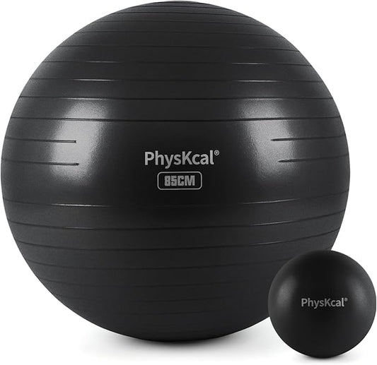Yoga Ball for Exercise, Pilates Set, 4 Sizes Fitness Ball for Workout, Birthing, Pregnancy, Physical Therapy- Pump Included