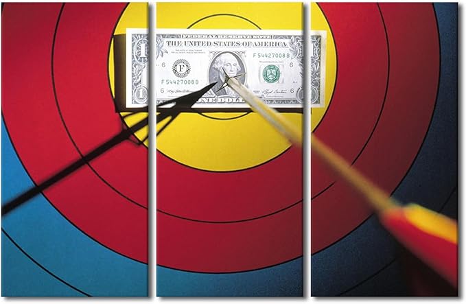 TUMOVO Canvas Wall Art Archery Posters and Prints 3 Panels Arrows Hit the Bull's Eye Pictures Wall Decor Sports Theme Paintings for Bedroom Living Room Stretched and Framed Ready to Hang(28" Wx42 H)