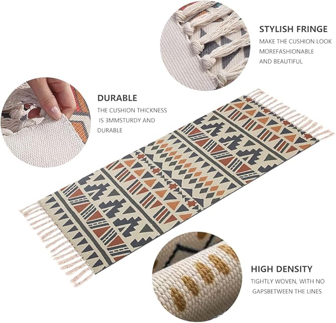 nuveti Cotton Yoga Mat - Absorbent, Grippy Tight Weave, Ashtanga & Hot Yoga Rug, Helps with Slippery Hands & Feet