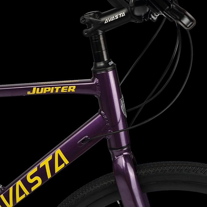 AVASTA Jupiter 700C Road Adult Step-Over Hybrid Cycling Bike Bicycle, Aluminum Frame, 21-Speed, Dual Disc Brakes, Multpile Colors for Men Woman Male Female