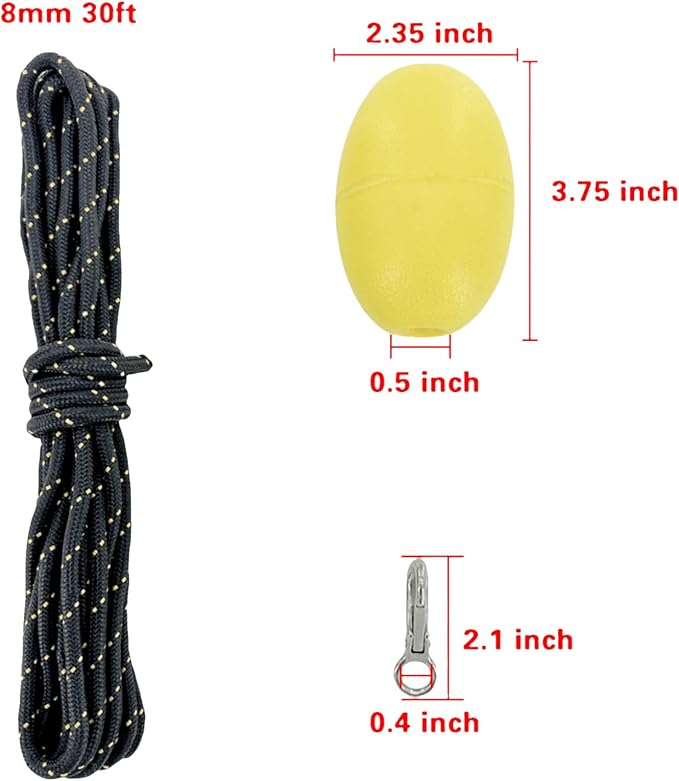 XIALUO Marine Mushroom Anchor Kit 5 lb Black PE Coated Kayak Anchor Accessories with 30 ft Rope for Fishing Kayaks, Canoe, Jet Ski, SUP Paddle Board and Small Boats
