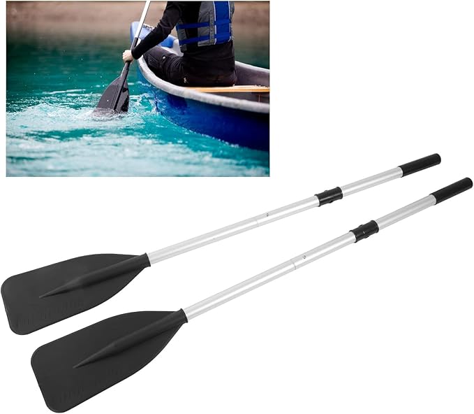 1 Pair 132cm Detachable Boat Oars Thickened Floating Aluminum Alloy Kayak Paddles for Rowing Boats Raft