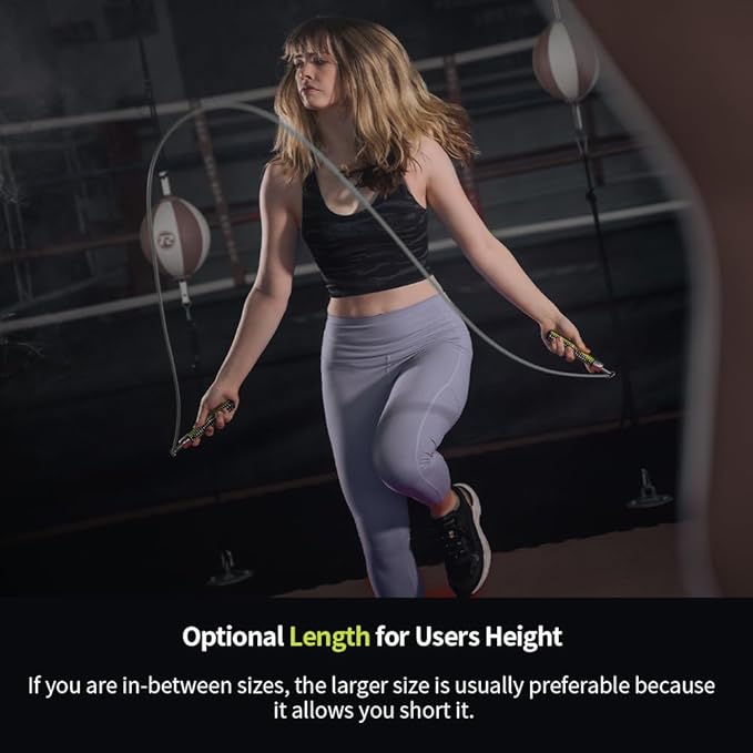 Hererope Weighted Jump Ropes for Men & Women, 1 LB Jump Rope Weighted With Ball-bearing, No-Slip Grip, Durable Steel Cable, Heavy Jump Rope Designed for Fitness, High-Intensity Strength Workouts, crossfit