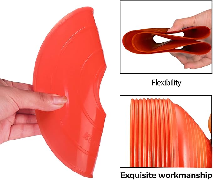 KEVENZ 50-Pack Soccer disc Cones,More Thicker, More Flexible,Multi Color Cone for Agility Training, Soccer, Football, Kids, Field Marker