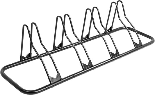 CyclingDeal Bike Rack Floor Parking Bike Stand for up to 6 Bicycles | Indoor, Home & Garage Storage Rack | Stable & Secure Bicycle Stand w/Tire Grooves Up to 29", Holding Plates & Custom Spacing