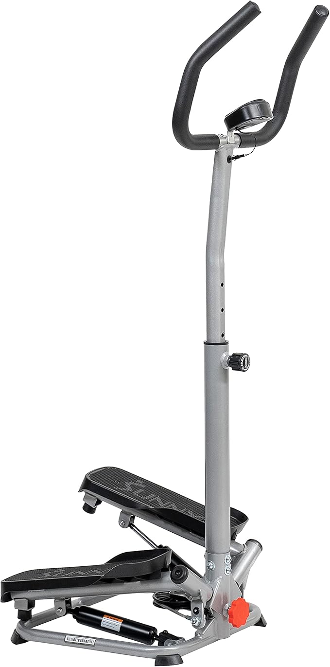 Sunny Health & Fitness Twist Stepper with Handlebar, Stair Step Machine for Cardio Workout, Compact Home Exercise Equipment W/Optional Free SunnyFit App Connection