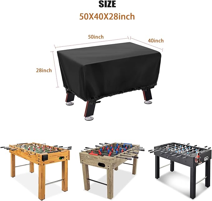 Foosball Table Cover, Waterproof Football Table Cover Soccer Table Cover Outdoor Indoor Fooseballs Table Covers (63x45x19.5 in)