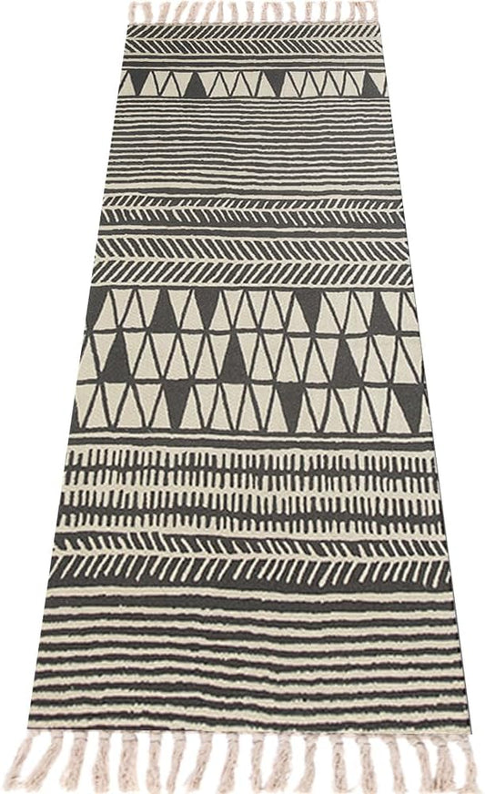 nuveti Cotton Yoga Mat - Absorbent, Grippy Tight Weave, Ashtanga & Hot Yoga Rug, Helps with Slippery Hands & Feet