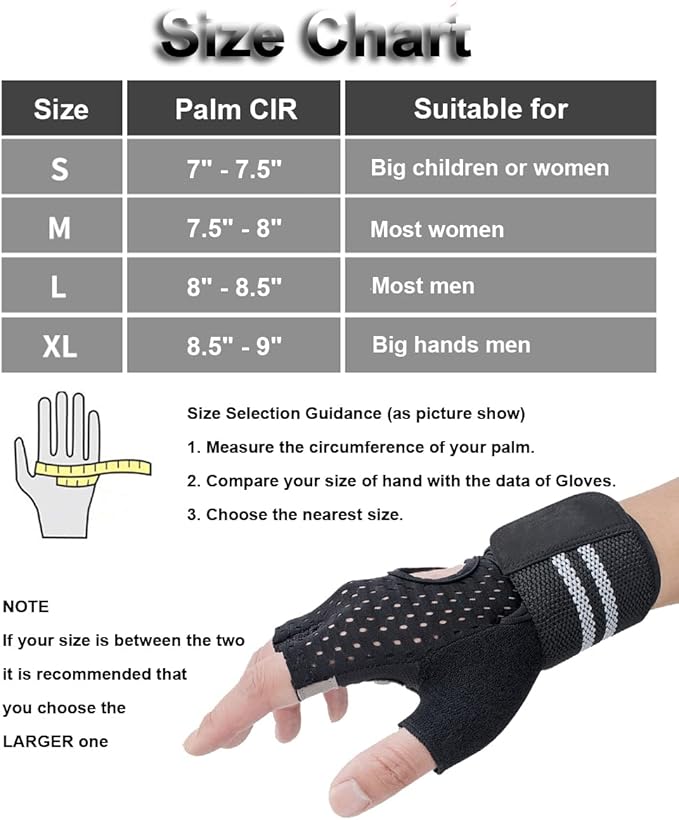 Weightlifting Gym Gloves for Men Women, Breathable Workout Gloves, Anti-Slip Exercise Gloves, Adjustable Wrist Support, Full Palm Protection, Lightweight