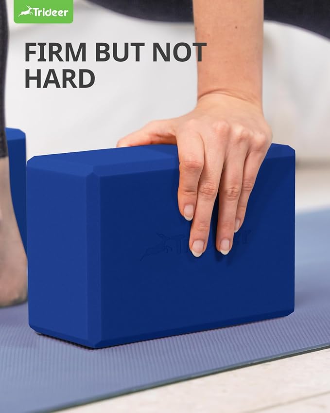 Trideer 9"x6"x3" Yoga Blocks, High Density EVA Foam Blocks 2 Pack, Supportive, Lightweight & Odor Resistant, Yoga Essentials and Accessories for Yogi & Yogini