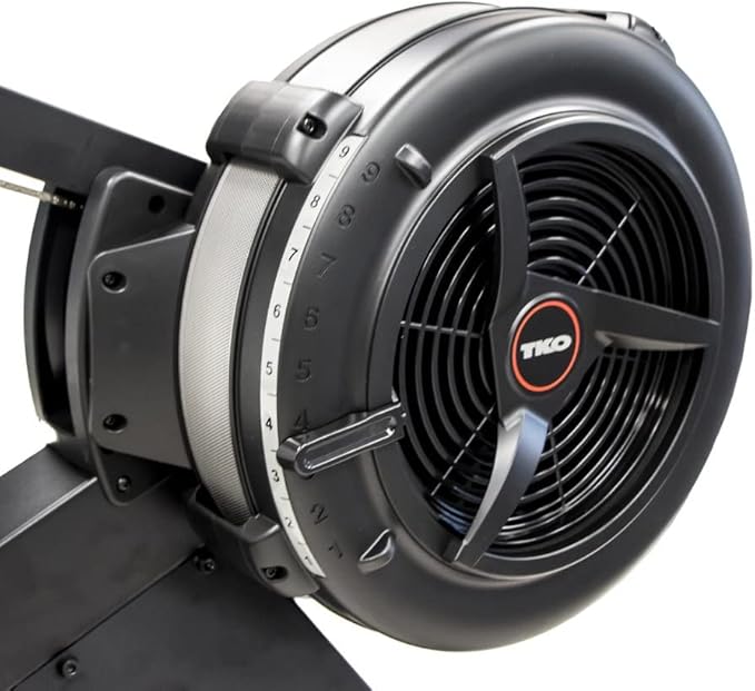 TKO AirRaid Rower | Air Resistance Rowing Machine for Home & Commercial Use | Foldable Air Rowing Machine with 9 Damper Levels, LCD Console, Smooth Glide Rower Machine
