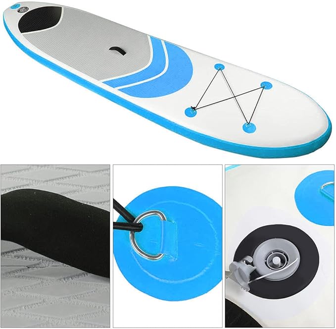 Surfboard Water Sport Stand Up Paddle Surfing Board Surf Tool Folding Portable Inflatable Surfboard for 305x76x15cm Beach Ocean Surf Spot
