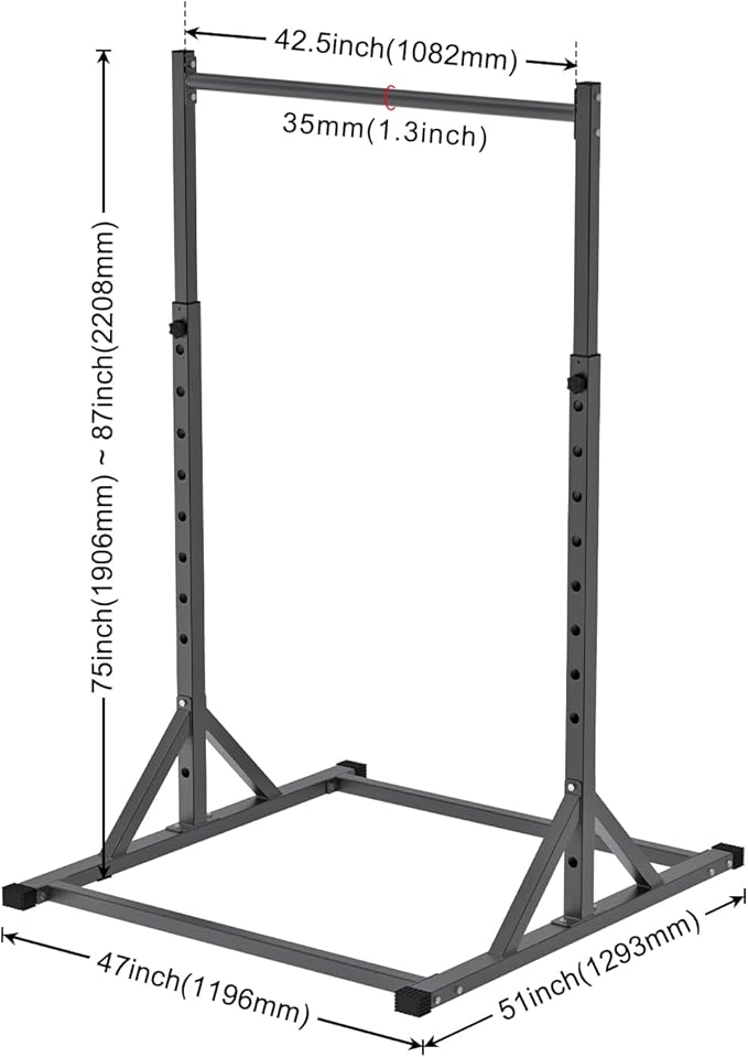 SELEWARE Adjustable Pull Up Station, Multifunction Pull Up Bar, Fully Welded, 500 lbs Capacity, Power Tower Dip Station for Home Gym