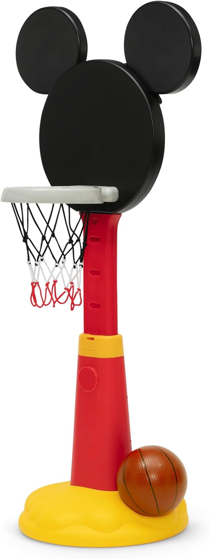 Delta Children Disney Mickey Mouse Plastic Basketball Set - Includes Basketball Hoop, 1 Basketball and Ball Pump, Red/Black