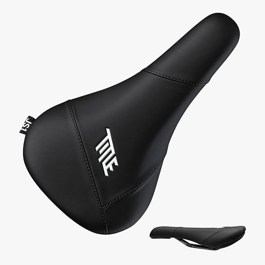 Title MTB JS1 Bike Saddle – Performance Mountain Bike Seat for Dirt Jumps, Slopestyle & Downhill – Grippy, Lightweight Saddle for Freeride, Enduro & Street – Black