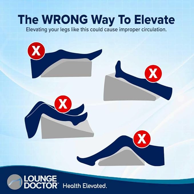 Lounge Doctor Elevating Leg Rest Wedge Pillow, Heather Grey, Large