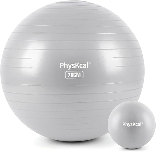 Yoga Ball for Exercise, Pilates Set, 4 Sizes Fitness Ball for Workout, Birthing, Pregnancy, Physical Therapy- Pump Included