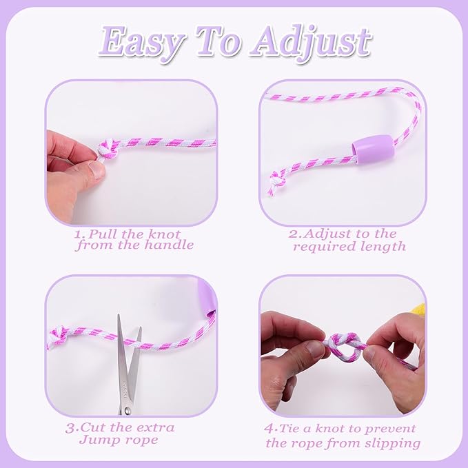12 Pack Jump Rope for Kids,Jump Rope Stripe Ropes with Plastic Handles,Adjustable Skipping Rope,Colorful Jumping Skipping Stripe Rope for Outdoor Sports Exercise Activity,Assorted Colors