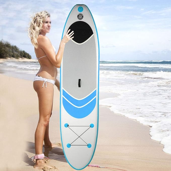Surfboard Water Sport Stand Up Paddle Surfing Board Surf Tool Folding Portable Inflatable Surfboard for 305x76x15cm Beach Ocean Surf Spot