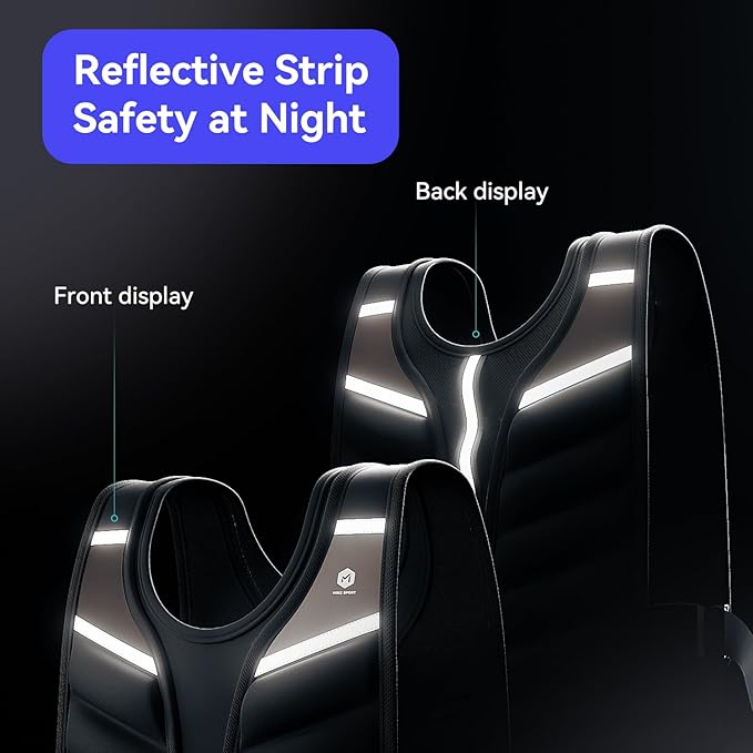 Weighted Vest,10lb/15lb/20lb Weight Vest with Reflective Stripe,Body Weight Vests for Men,Women Gym Home,Workout,Strength Training,Fitness,Running,Training