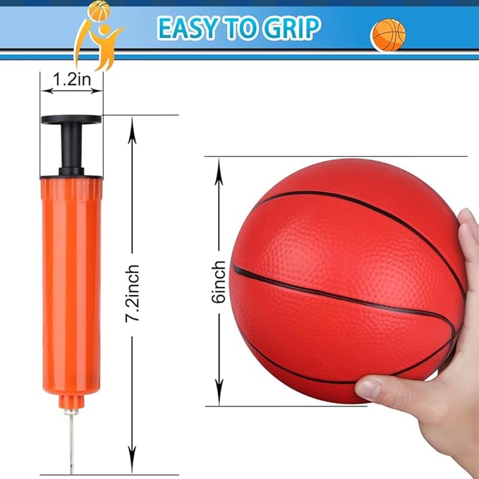 6" Mini Basketball for Kids & Adults, Indoor Basketball for Over-Door Hoop, Toddler Balls Arcade Game 5 Pack