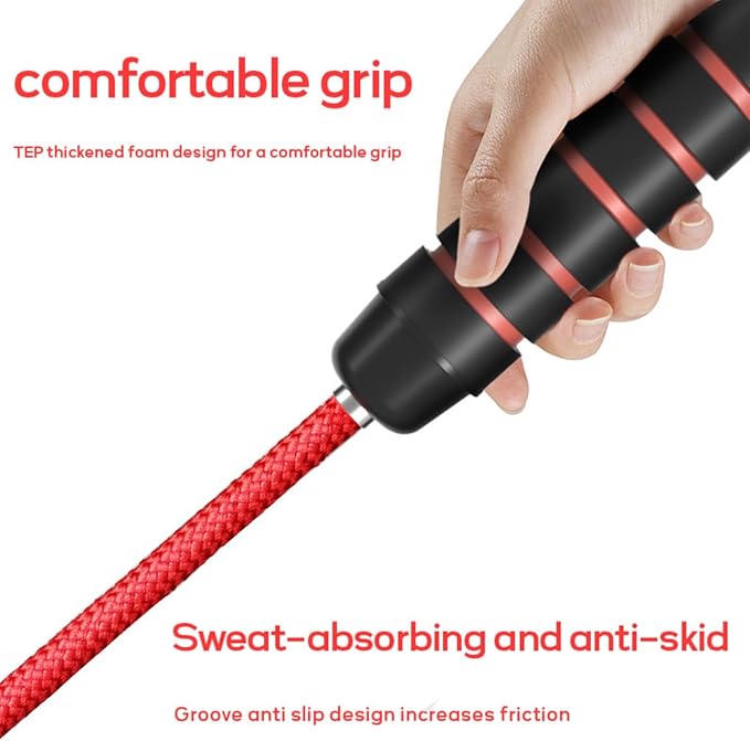 16 FT Long Jump Rope for Kids Adults,Double Dutch Jump Rope,Adjustable Skipping Ropes with High-strength Nylon Braided Rope Core,360°Rotation Not Entangled,Long Enough for 2-4 Jumpers.Red