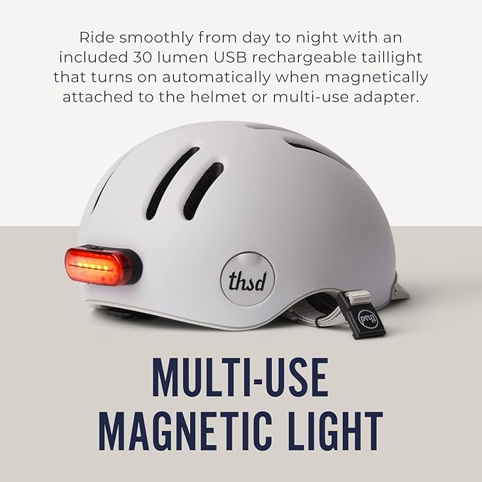 Thousand Chapter MIPS Adult Bike Helmet - LED Tail Light, Cycling & Bicycle Safety Certified, Lightweight & Low Profile, Men & Women, Lockable PopLock