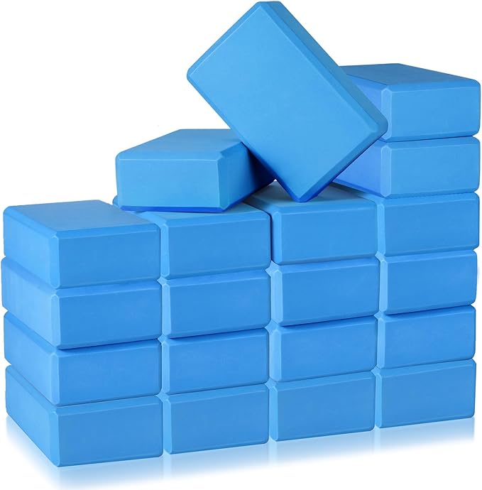 20 Pcs Yoga Blocks 9''x6''x3'' High Density EVA Foam Bricks Yoga Foam Exercise Blocks Improve Strength Balance and Flexibility, Light Weight and Non-Slip Surface for Pilates Meditation
