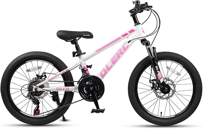 Glerc 20 24 Inch Kids Bike, Kids Mountain Bike for Boys and Girls Ages 6-14, 21-Speed Skyline Bicycle with Front Suspension and Disc Brakes, Multiple Colors
