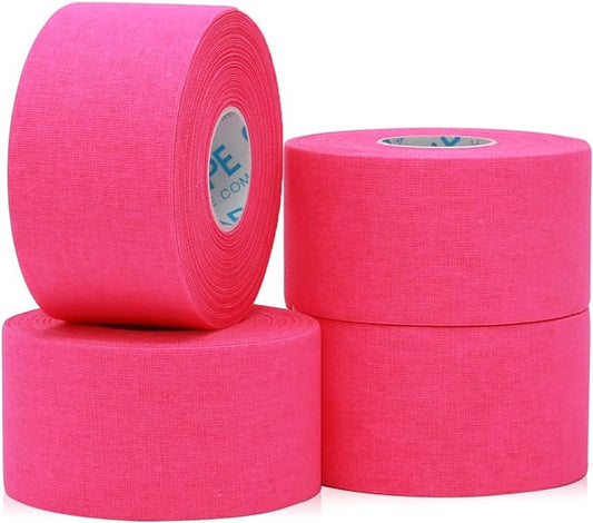 OK TAPE Athletic Sports Tape(4 Packs) - 45ft Per Roll Very Strong Tape for Athlete & Sport Trainers & First Aid Injury Wrap, Perfect for Fingers Ankles Wrist on Bat, Hockey Stick - Pink