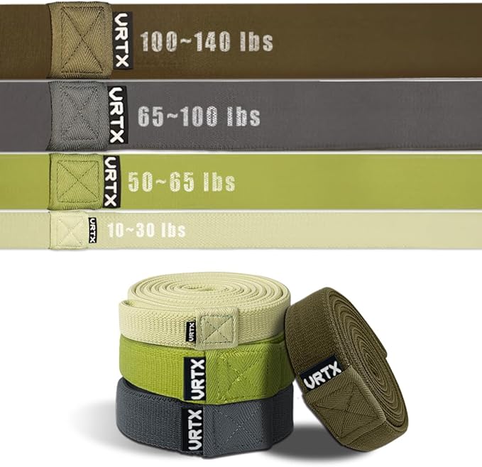 VRTX Fabric Resistance Bands for Men & Women | Long Exercise Band for Workout, Stretch, Yoga, Full Body Training | Soft Mesh Cloth, Non-Slip, High Durability Elastic Straps