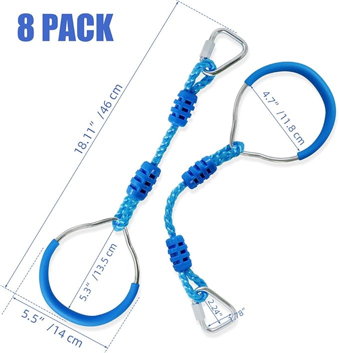 Ninja Ring Fitness Gymnastic Ring Climbing Bar Workout Outdoor Backyard Playground Training Equipment Play Set, Jungle Gym Fist Hanging Swing Monkey Bars Ninja Warrior Obstacle Course Trapeze Playsets