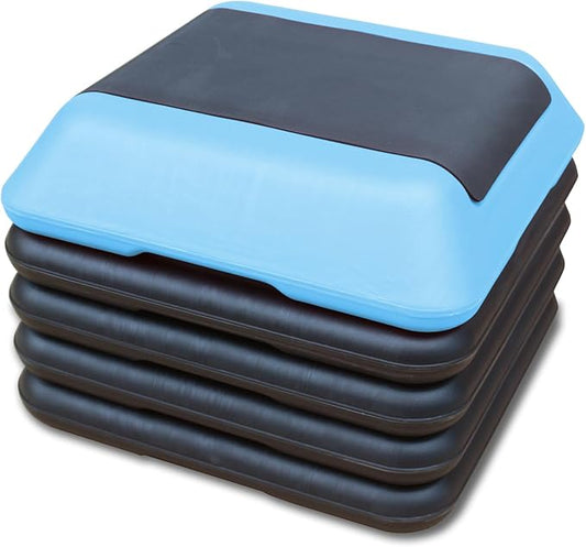 16" x 16" Adjustable Aerobic Step Platform with 4 Risers, Workout Stepper Platform for Home Gym Fitness Exercise