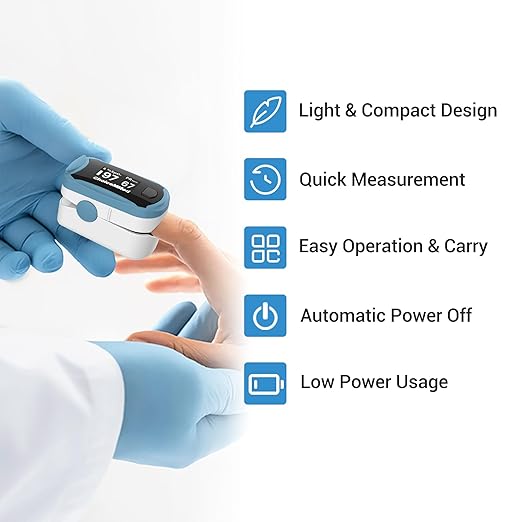 ChoiceMMed C29 Pulse Oximeter - Fingertip Pulse Oximeter Blood Oxygen Saturation Monitor - Large OLED Screen SPO2 Monitor with Lanyard and Carrying Case