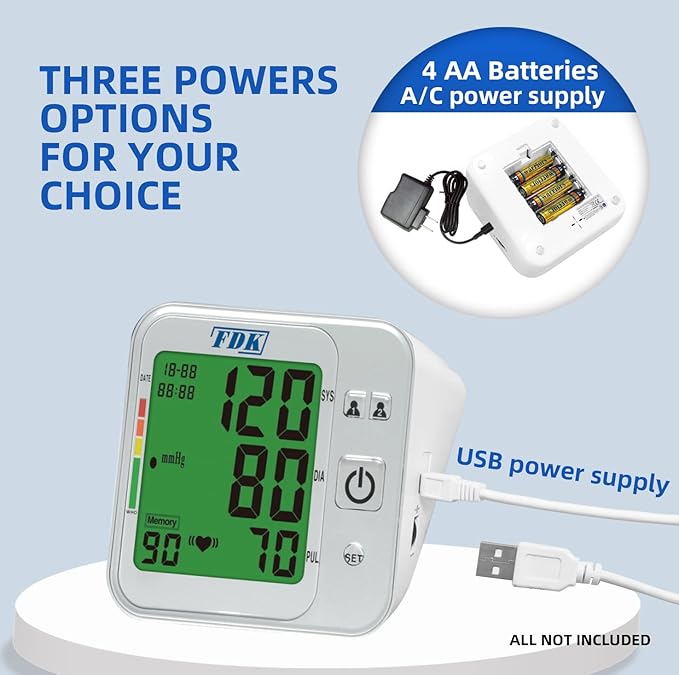 Blood Pressure Monitors for Home USE; Voice Volume Control Bilingual (English/Spanish); Talking ARM Upper Arm Blood Pressure Monitor with Large Digits Display; with 18.9 INCHES Extra Large Cuff