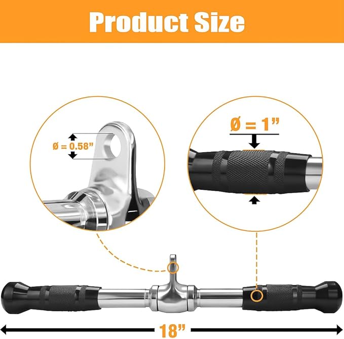 Cable Machine Attachment, LAT Pulldown Attachments, Home Gym Accessories, Triceps Pull Down Attachment